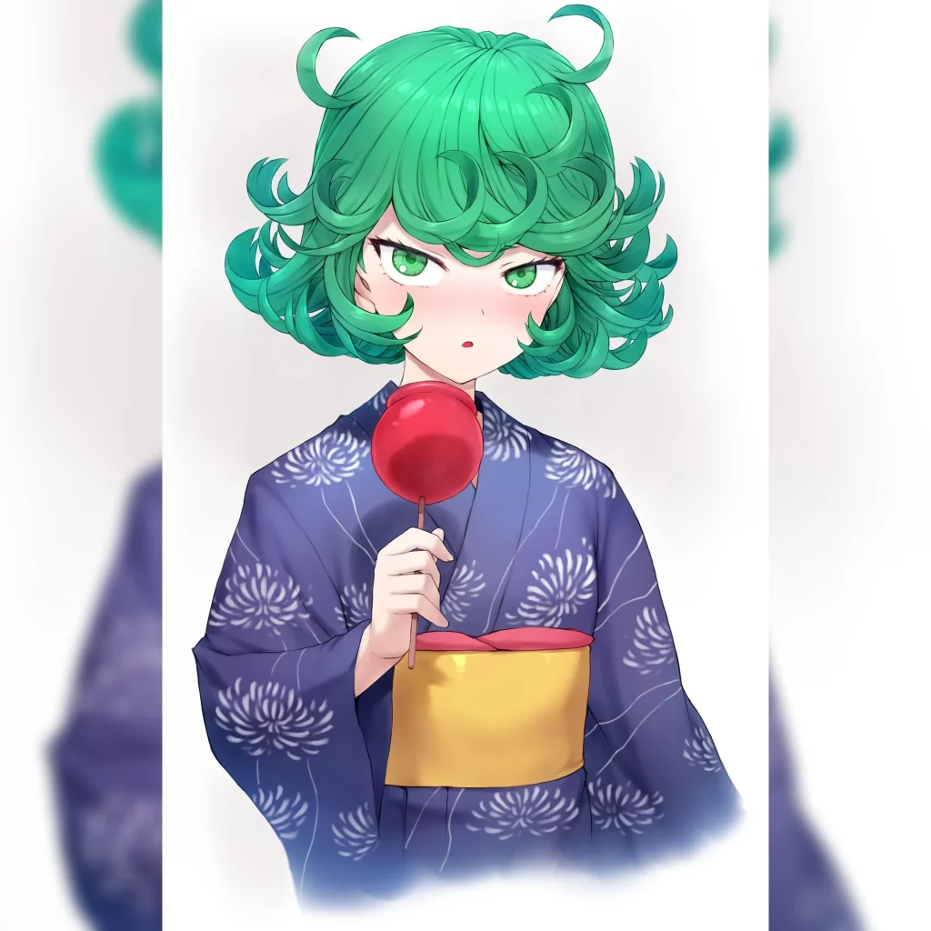 Tatsumaki loves candy apples so much that she has to go to festivals to buy them