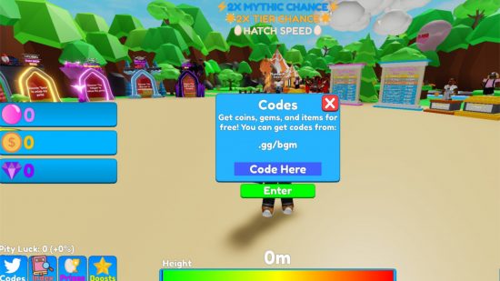 Bubble Gum Mayhem codes redemption screen